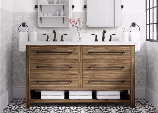 Prima hotel barato al por mayor moderno MDF pintura laca tocador de baño