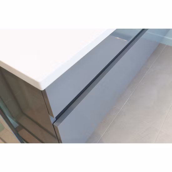 Tocador de baño de hotel comercial con lavabo doble de laca moderna al por mayor de fábrica