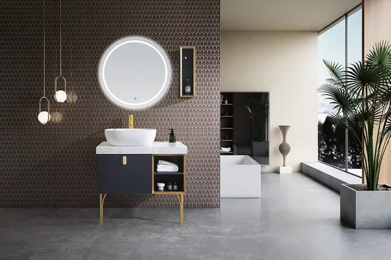 Vanidad comercial del cuarto de baño del hotel del fregadero de cerámica de la laca moderna al por mayor de la fábrica